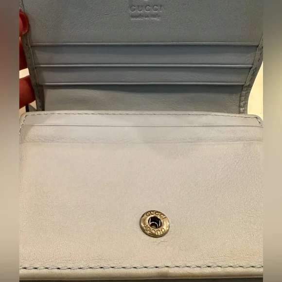 Gucci GG Marmont Powder Blue Snakeskin bifold wallet w/COA - Picture 4 of 12